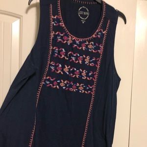 Lucky Brand embroidered tank top